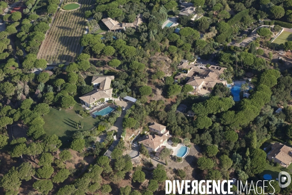 Vue aérienne du golfe de Saint Tropez
