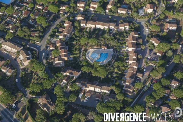 Vue aérienne du golfe de Saint Tropez