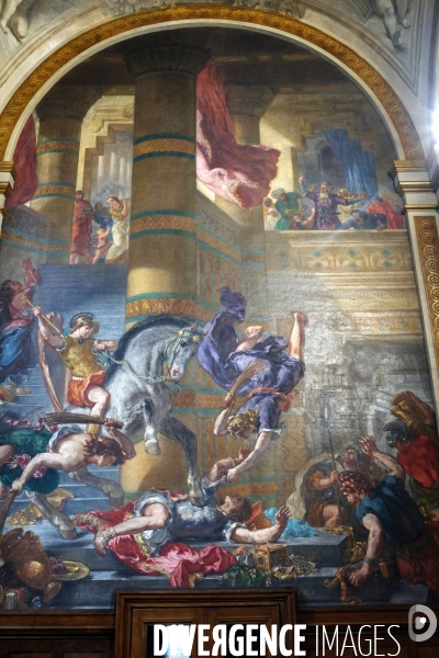 Restauration des peintures murales de la chapelle des saints-anges peinte par Eugene Delacroix en l eglise Saint Sulpice