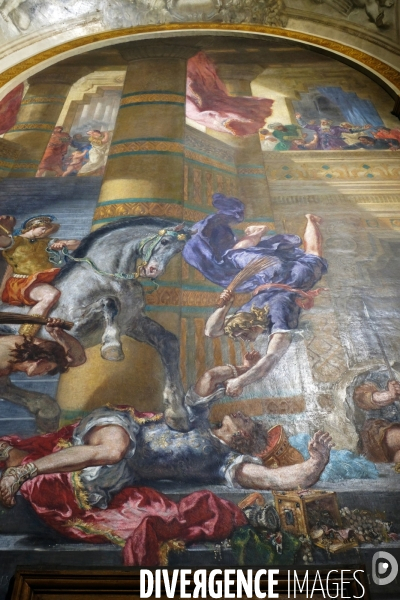 Restauration des peintures murales de la chapelle des saints-anges peinte par Eugene Delacroix en l eglise Saint Sulpice