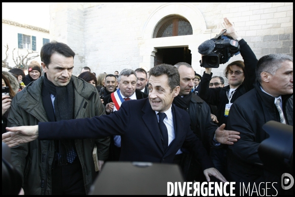 Deplacement de nicolas sarkozy en camargues