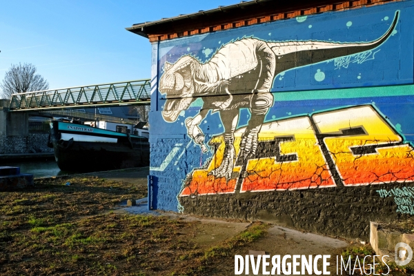 Street Art Avenue, une promenade le long du canal de Saint-Denis vous donne a voir les oeuvres de 30 artistes du nord est parisien entre la Villette et le stade de France