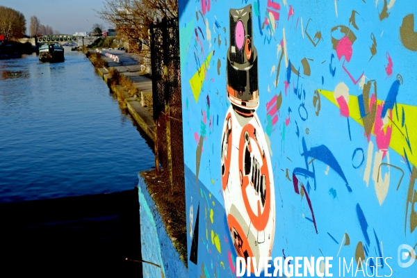 Street Art Avenue, une promenade le long du canal de Saint-Denis vous donne a voir les oeuvres de 30 artistes du nord est parisien entre la Villette et le stade de France