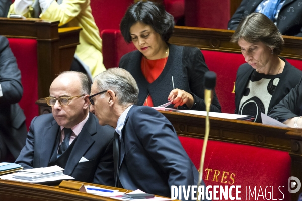 1ère séance des questions au gouvernement pour Bernard Cazeneuve , nouveau Premier ministre