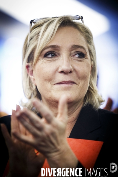 Portraits de Marine Le PEN lors d une Convention thématique Marine 2017 avec le Collectif Nouvelle Ecologie.