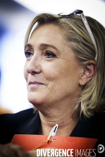 Portraits de Marine Le PEN lors d une Convention thématique Marine 2017 avec le Collectif Nouvelle Ecologie.