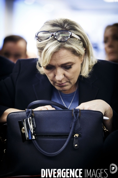Portraits de Marine Le PEN lors d une Convention thématique Marine 2017 avec le Collectif Nouvelle Ecologie.