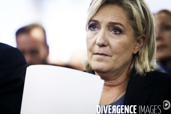 Portraits de Marine Le PEN lors d une Convention thématique Marine 2017 avec le Collectif Nouvelle Ecologie.