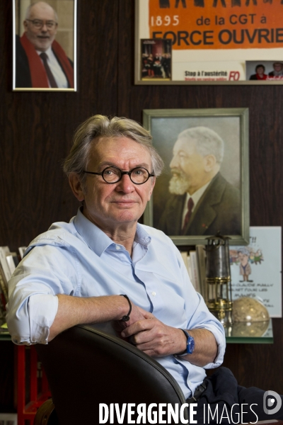 Jean-Claude MAILLY, secrétaire général de Force Ouvrière, dans son bureau au siège de F.O