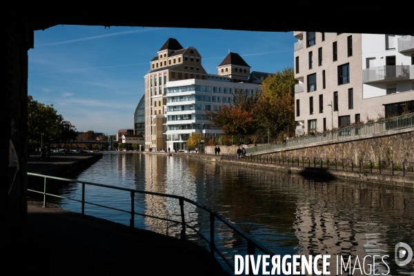 Pantin : Les berges du Canal de l Ourcq