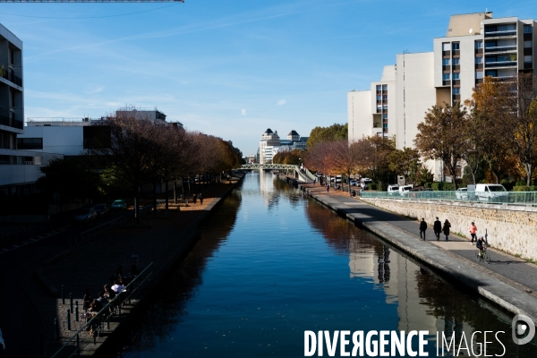 Pantin : Les berges du Canal de l Ourcq