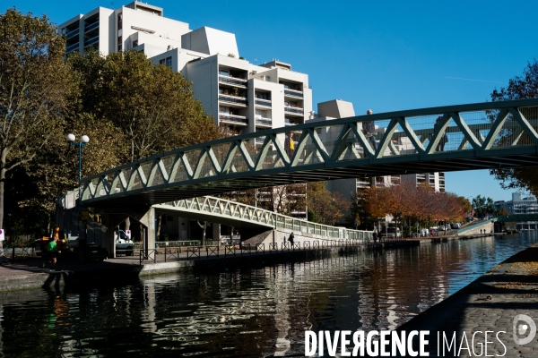 Pantin : Les berges du Canal de l Ourcq