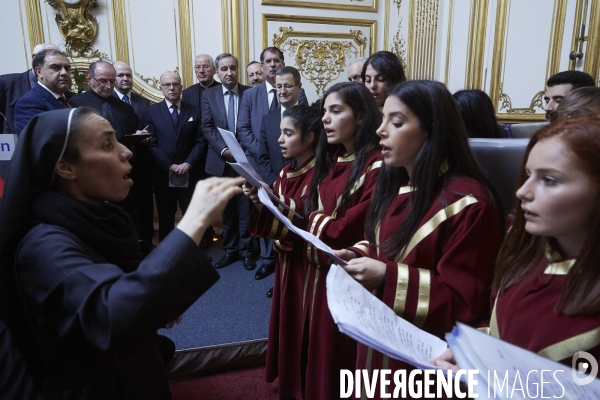 Matignon, reception Chrétiens d Orient réfugiés en France