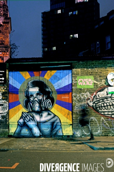 Londres.Dans le quartier de Shoreditch, le street art s affiche a chaque coin de rue