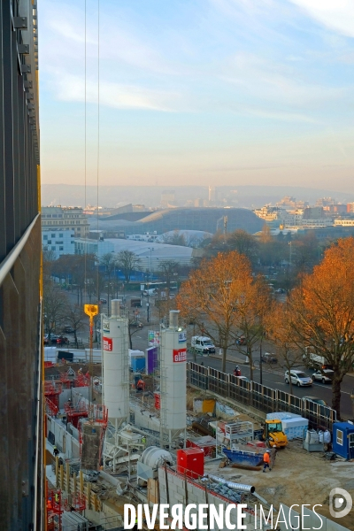 Illustration Decembre2016.Chantier de construction  d un immeuble de logement a Paris