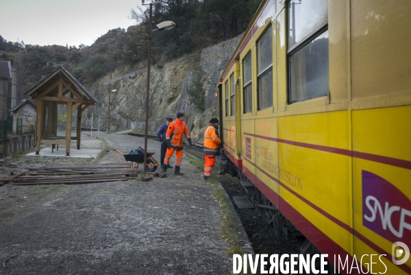 Le train jaune un hiver sans neige