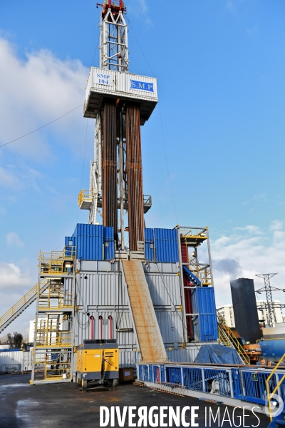 Chantier du puits de géothermie profonde de Grigny