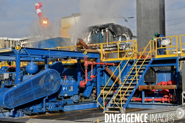 Chantier du puits de géothermie profonde de Grigny