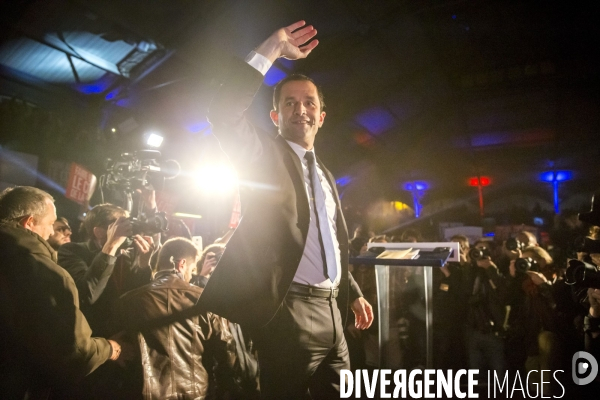 Benoit Hamon en meeting au gymnase Japy à Paris