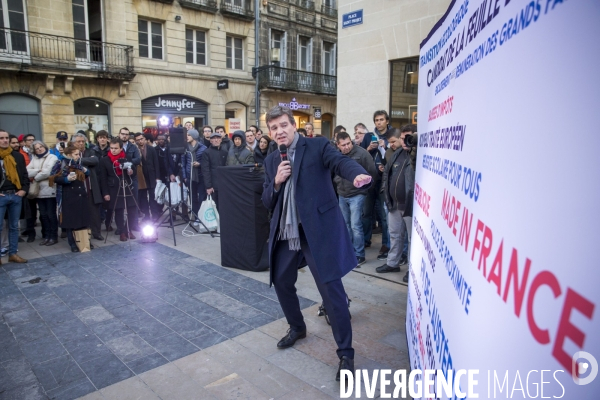 Arnaud Montebourg en campagne à Bordeaux