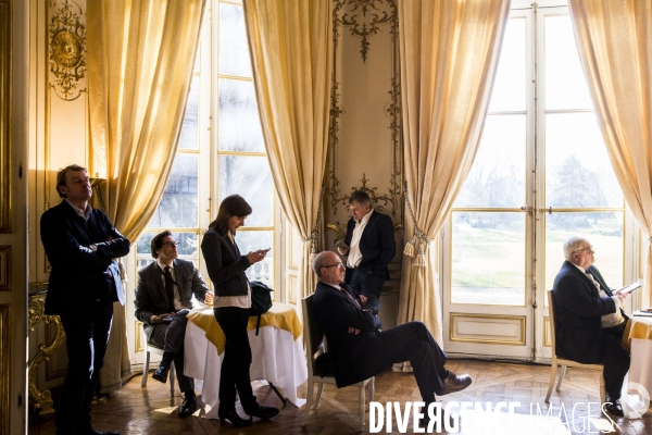 Voeux à la presse du premier ministre Bernard CAZENEUVE dans les salons de l hôtel Matignon