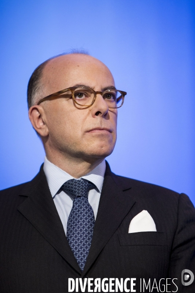 Voeux à la presse du premier ministre Bernard CAZENEUVE dans les salons de l hôtel Matignon