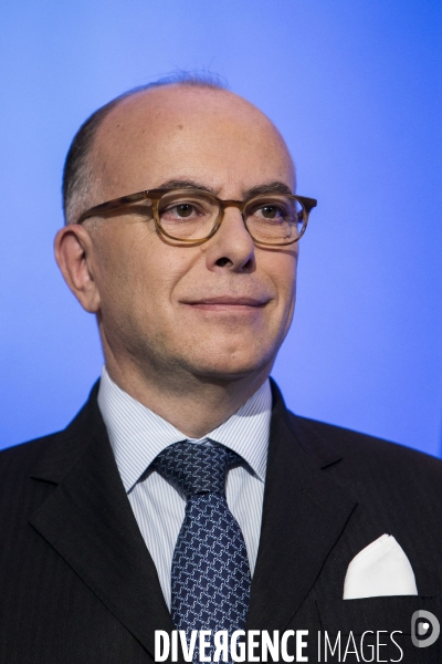 Voeux à la presse du premier ministre Bernard CAZENEUVE dans les salons de l hôtel Matignon