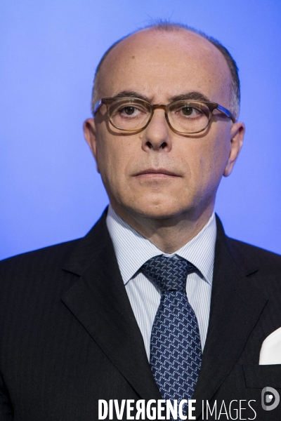 Voeux à la presse du premier ministre Bernard CAZENEUVE dans les salons de l hôtel Matignon