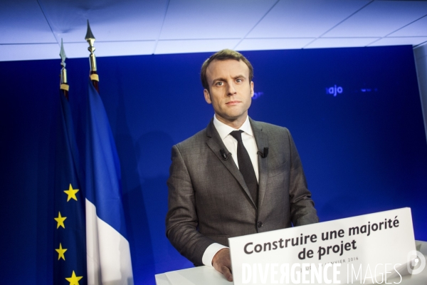 Conférence de Presse de Emmanuel Macron dans ses locaux de campagne Conférence de Presse de Emmanuel Macron dans ses locaux de campagne