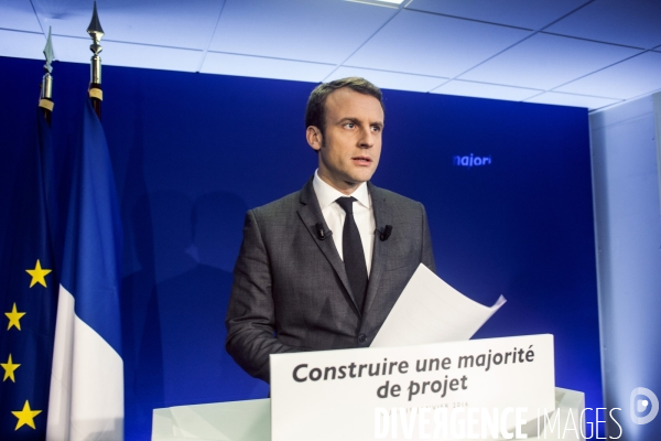 Conférence de Presse de Emmanuel Macron dans ses locaux de campagne Conférence de Presse de Emmanuel Macron dans ses locaux de campagne