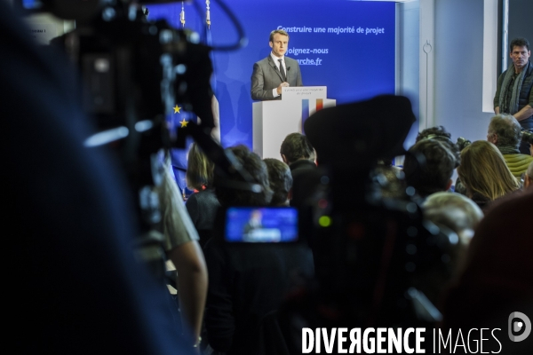 Conférence de Presse de Emmanuel Macron dans ses locaux de campagne Conférence de Presse de Emmanuel Macron dans ses locaux de campagne