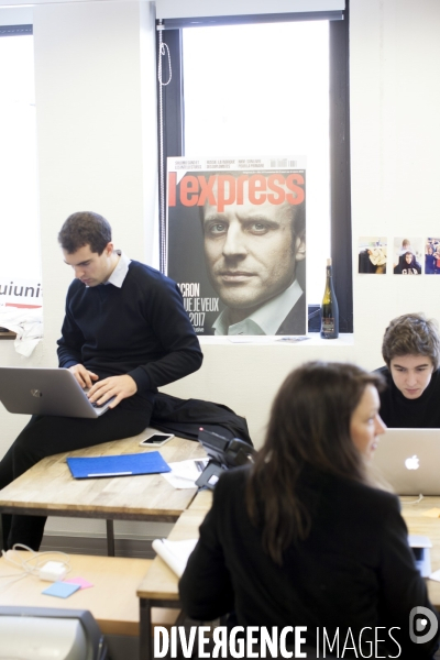 Conférence de Presse de Emmanuel Macron dans ses locaux de campagne Conférence de Presse de Emmanuel Macron dans ses locaux de campagne
