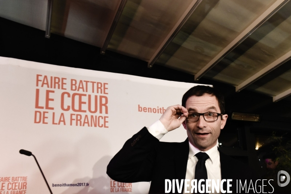 Benoît Hamon, 1er tour des Primaires citoyennes.