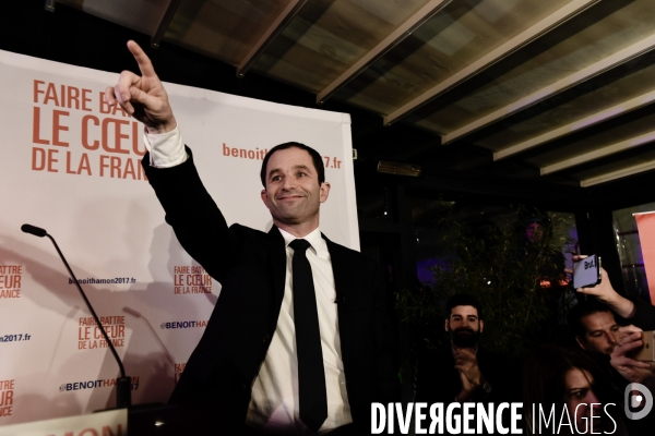 Benoît Hamon, 1er tour des Primaires citoyennes.