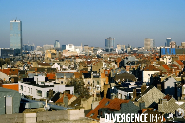 Bruxelles.Vue de Bruxelles depuis la terrasse du Wiels.