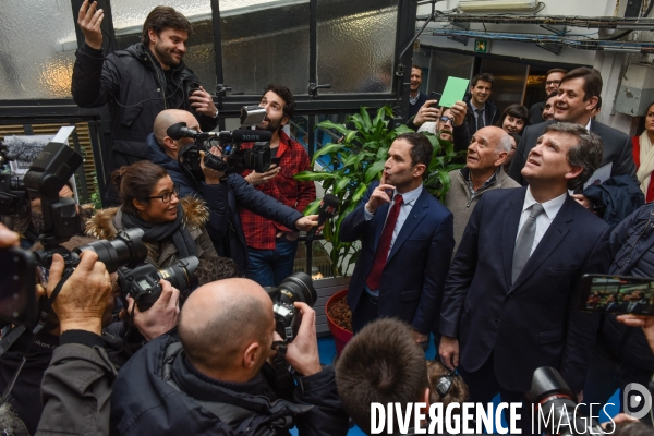 Benoît Hamon en campagne avec Arnaud Montebourg