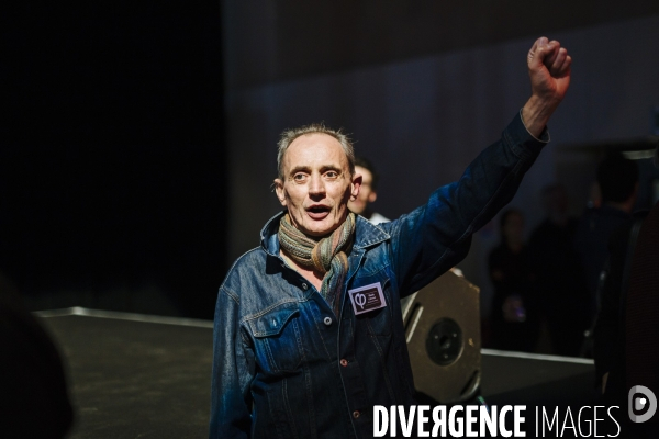 Meeting en hologramme de Jean-Luc Mélenchon à Aubervilliers