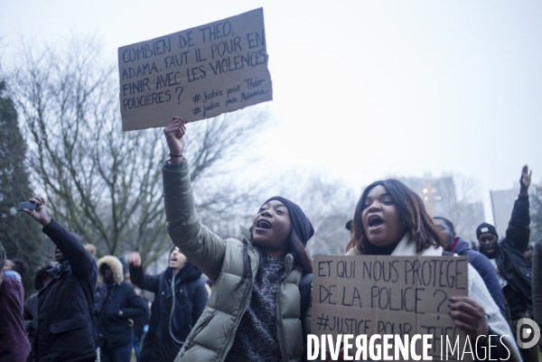 Rassemblement contre les violences policières à Bobigny