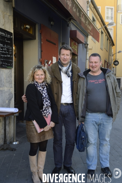 Yannick Jadot, candidat écologiste en visite à Grenoble