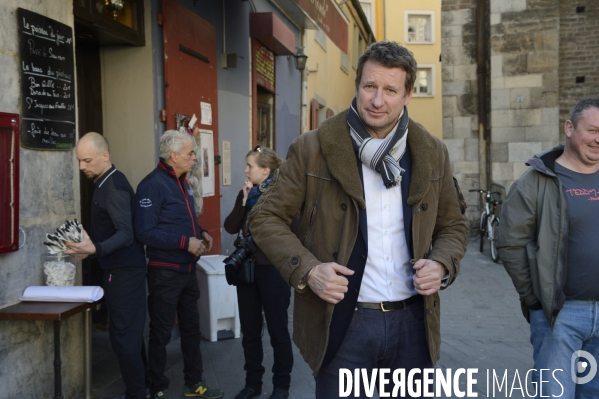 Yannick Jadot, candidat écologiste en visite à Grenoble