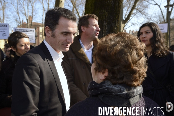Yannick Jadot, candidat écologiste en visite à Grenoble