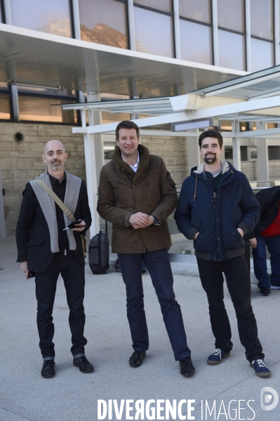 Yannick Jadot, candidat écologiste en visite à Grenoble