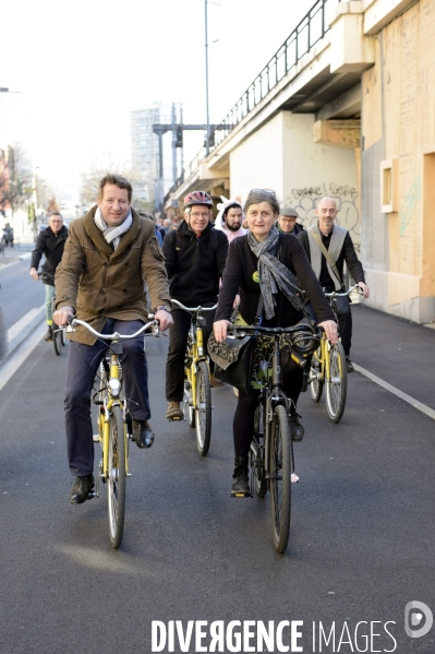 Yannick Jadot, candidat écologiste en visite à Grenoble