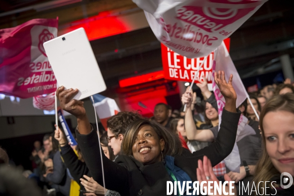 Benoît Hamon : meeting de campagne pour la primaire à Montreuil