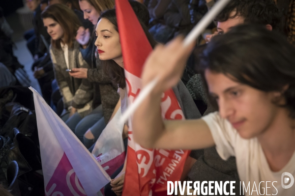 Benoît Hamon : meeting de campagne pour la primaire à Montreuil