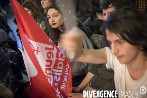 Benoît Hamon : meeting de campagne pour la primaire à Montreuil