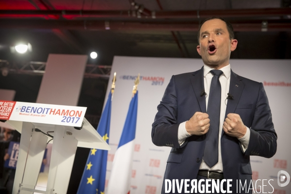 Benoît Hamon : meeting de campagne pour la primaire à Montreuil