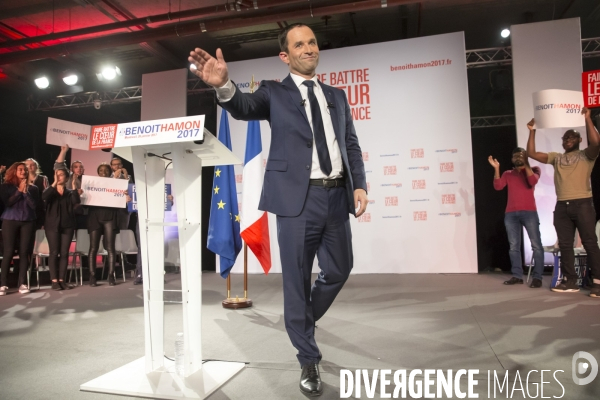 Benoît Hamon : meeting de campagne pour la primaire à Montreuil