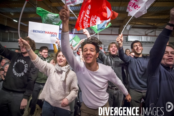 Benoît Hamon : meeting de campagne pour la primaire à Montreuil