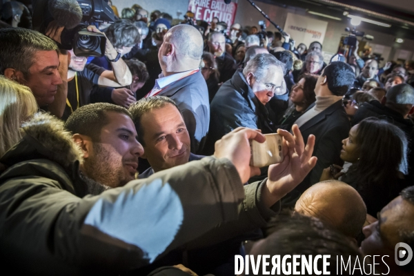 Benoît Hamon : meeting de campagne pour la primaire à Montreuil